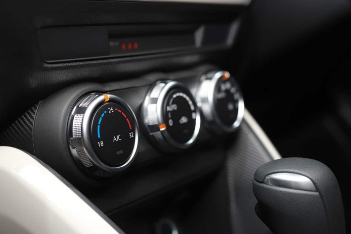 Console de climatisation de voiture avec commandes de reglage de temperature