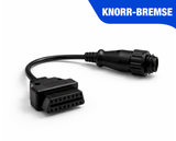 Adaptateur Knorr Wabco Trailer 7 broches noir pour diagnostic de poids lourds