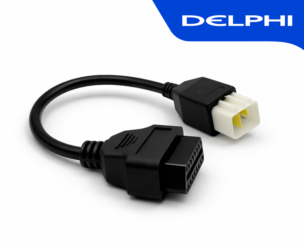 Adaptateur diagnostic moto Delphi 6 broches vers connecteur OBD2 femelle iCarsoft
