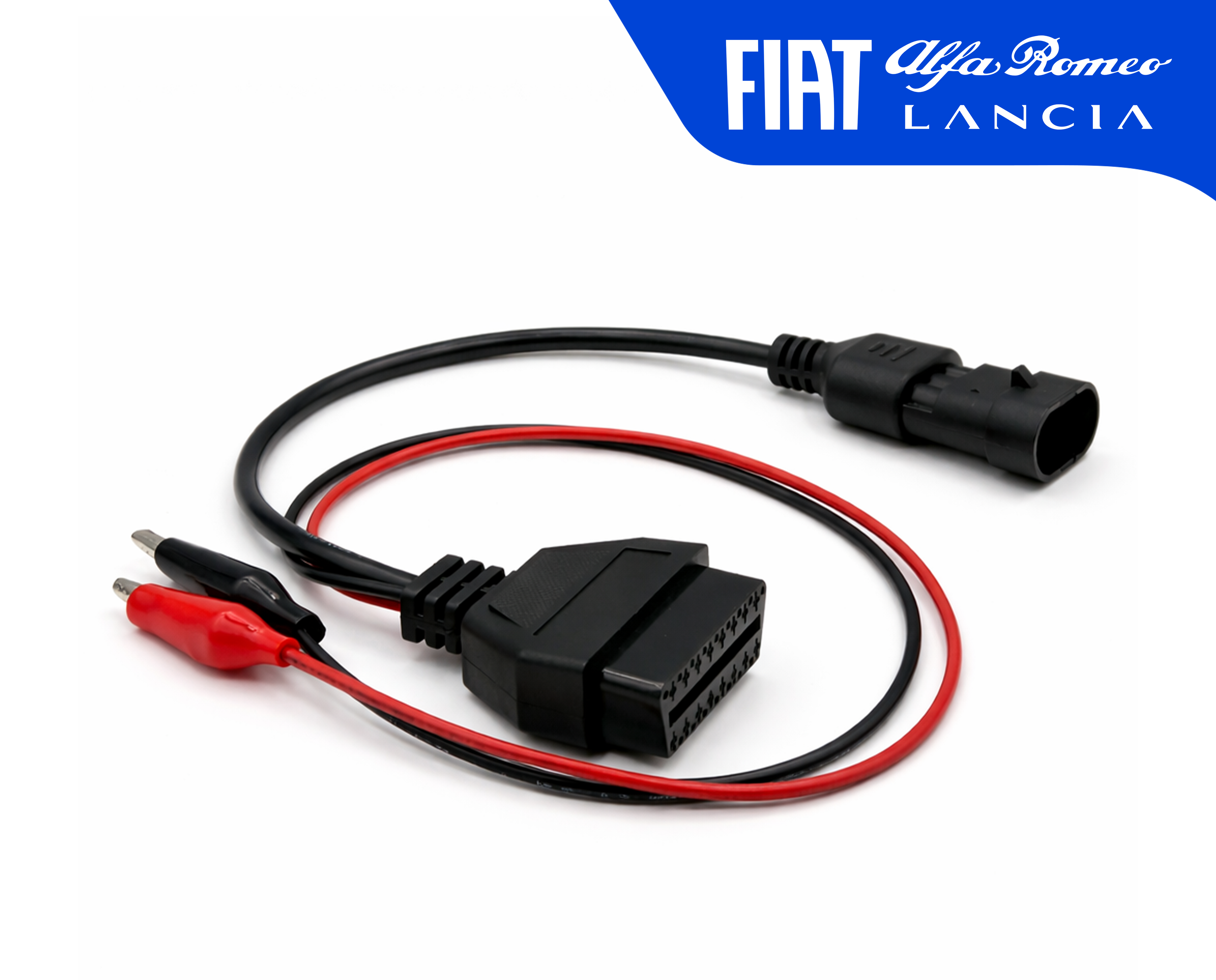 Adaptateur de diagnostic Fiat 3 broches vers OBD2 avec pinces pour alimentation