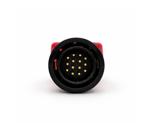 Vue de face des 14 broches dorées de l adaptateur OBD2 pour utilitaire Mercedes Sprinter