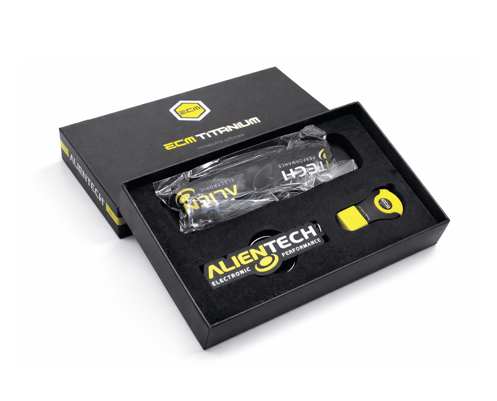 Boîtier et clé USB Alientech ECM Titanium pour la reprogrammation moteur