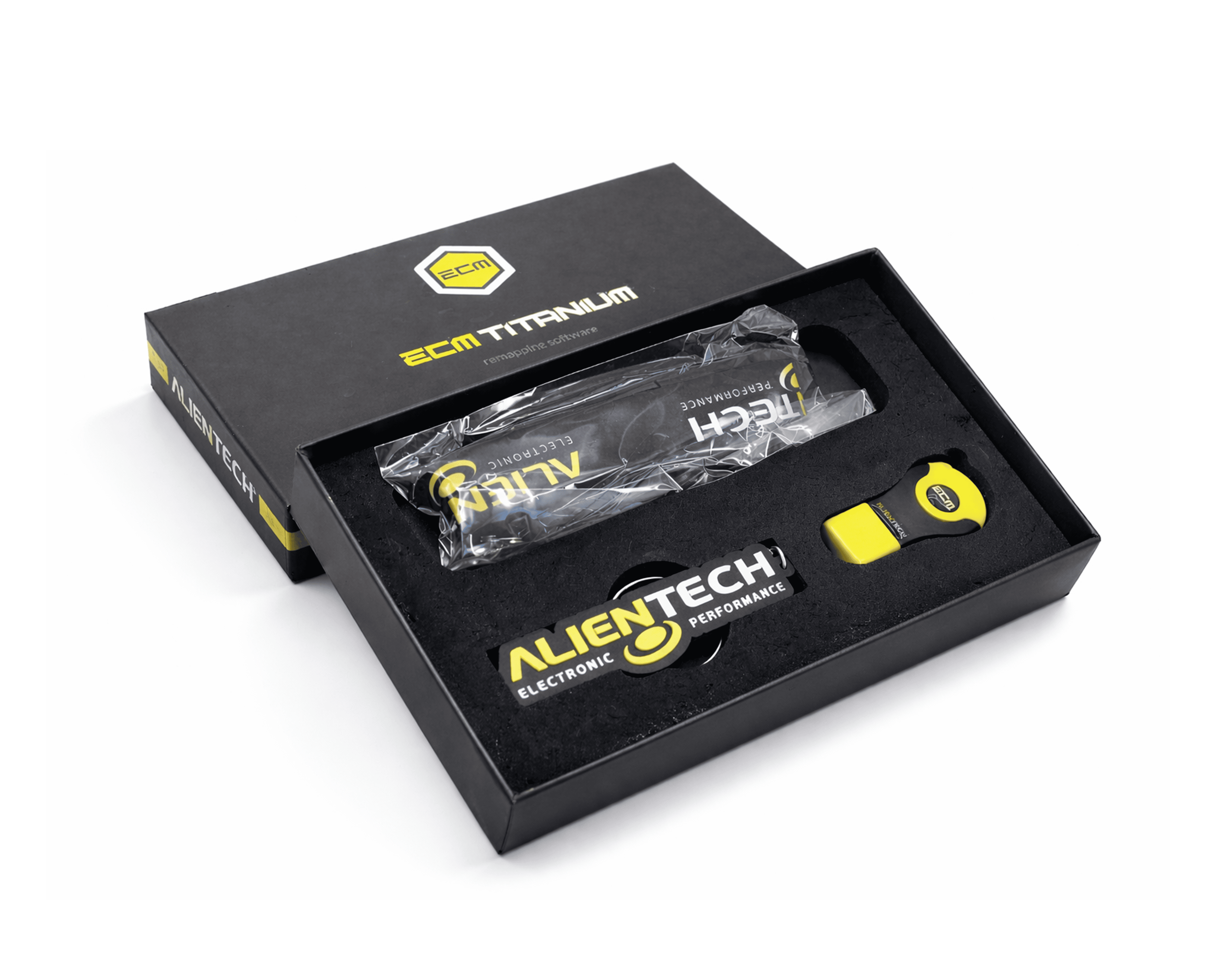 Boîtier et clé USB Alientech ECM Titanium pour la reprogrammation moteur