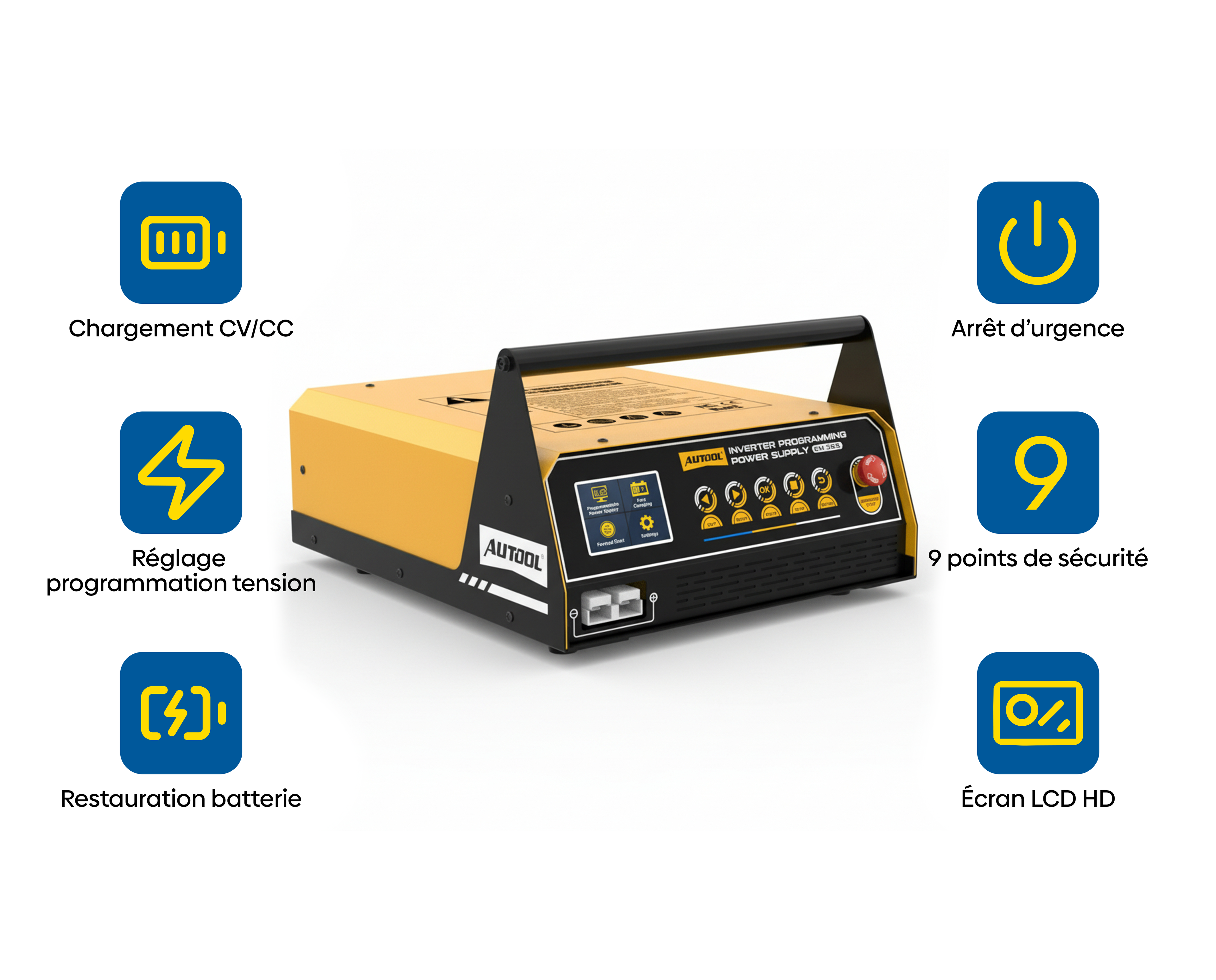 Chargeur de batterie professionnel Autool EM365 et programmation de tension