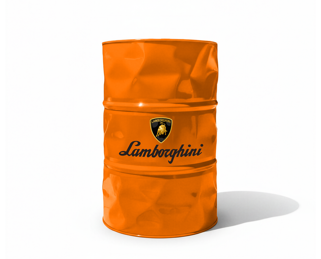 Baril decoratif orange de la marque italienne de sport Lamborghini