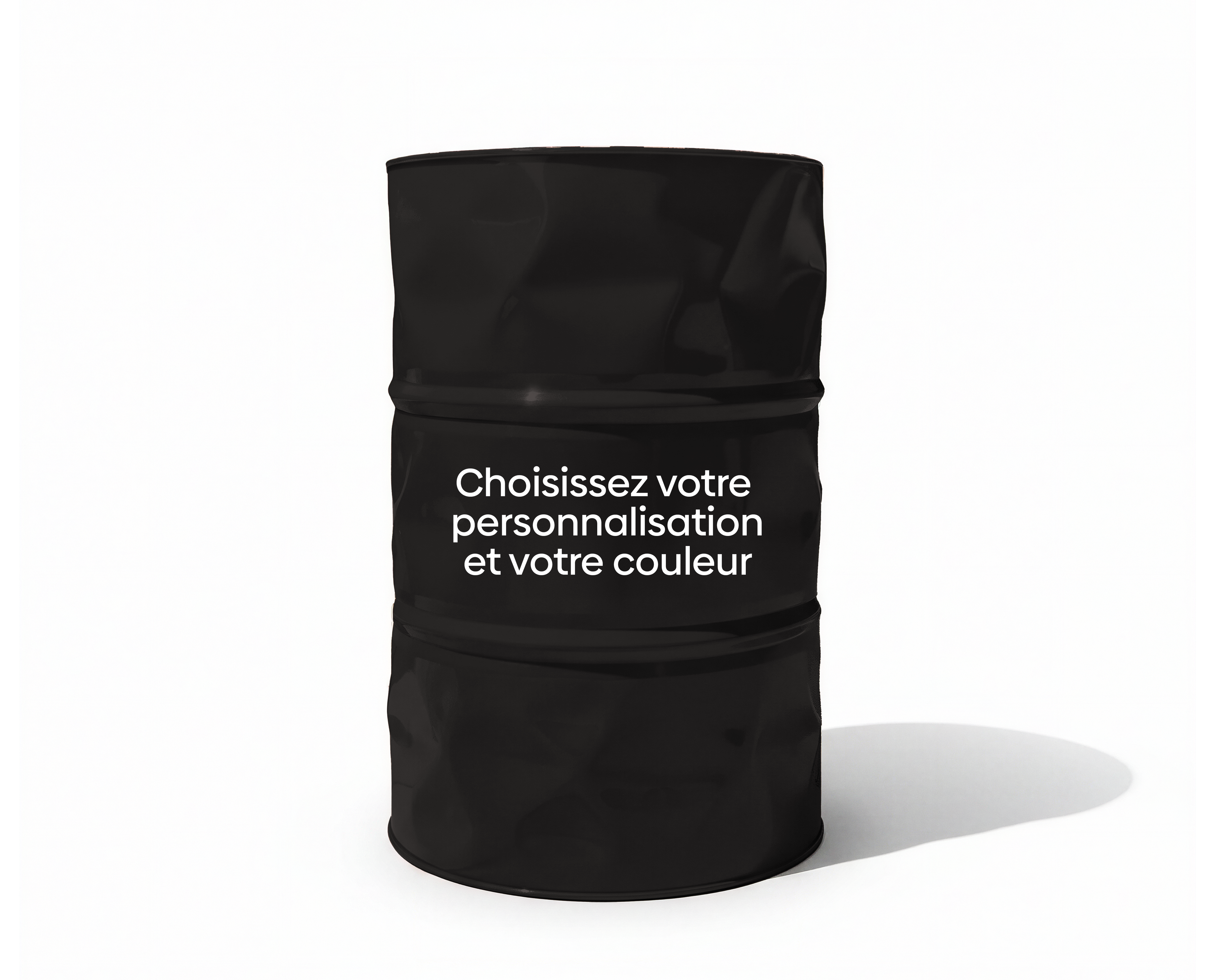 Baril decoratif noir personnalisable pour amenagement de garage ou atelier automobile