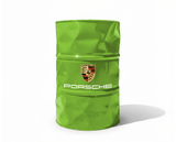Baril decoratif Porsche vert pour decoration de garage ou atelier de diagnostic