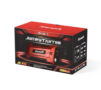 Boîte emballage du booster de batterie et jump starter iCarsoft JS V10 de 12000 mAh