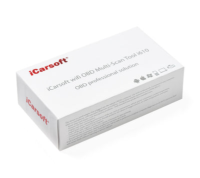Boîte de transport blanche pour l'adaptateur de diagnostic OBD2 iCarsoft i610 et i620