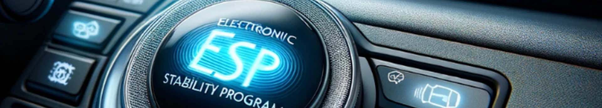 Gros plan sur le bouton de controle du systeme de stabilite ESP d une voiture