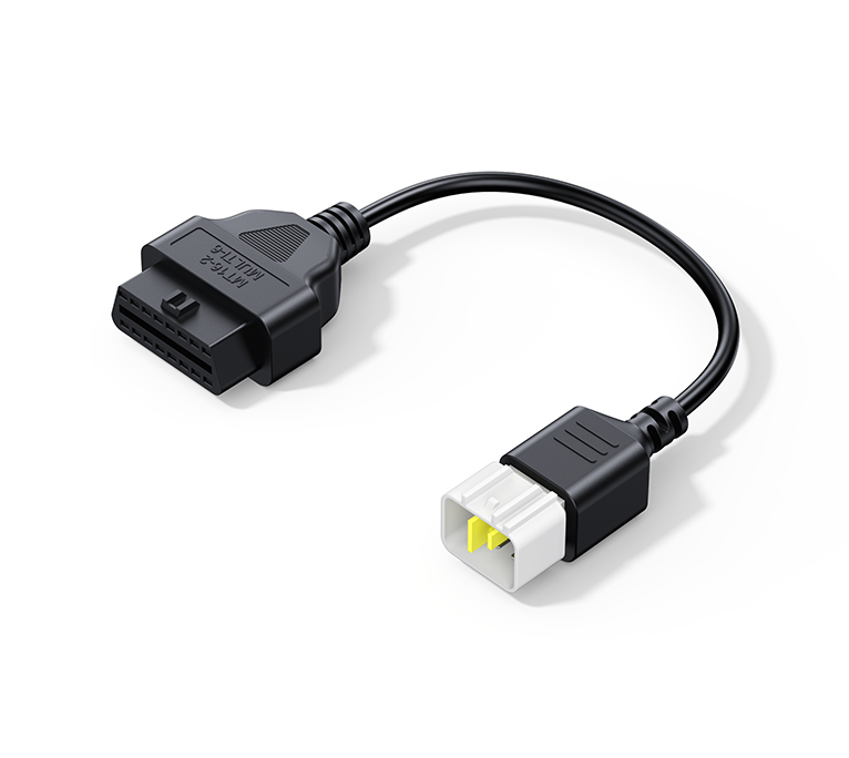 Câble adaptateur de diagnostic moto iCarsoft MT16-2 avec connecteur OBD2 et prise spécifique