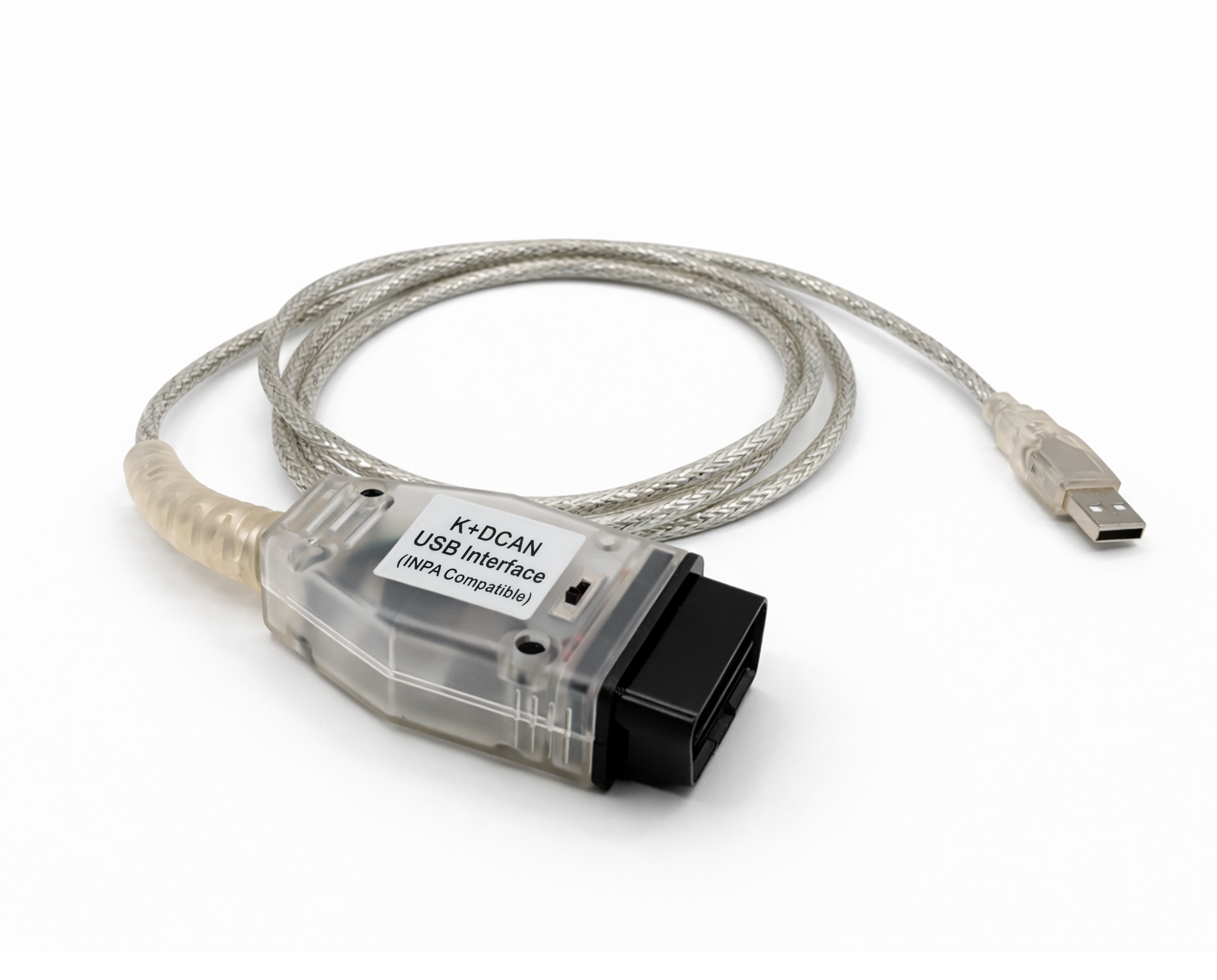 Câble de diagnostic K+DCAN USB transparent compatible INPA pour véhicules BMW et Mini