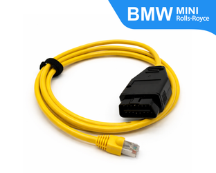 Câble de diagnostic OBD vers Ethernet jaune pour interfaces BMW MINI et Rolls-Royce