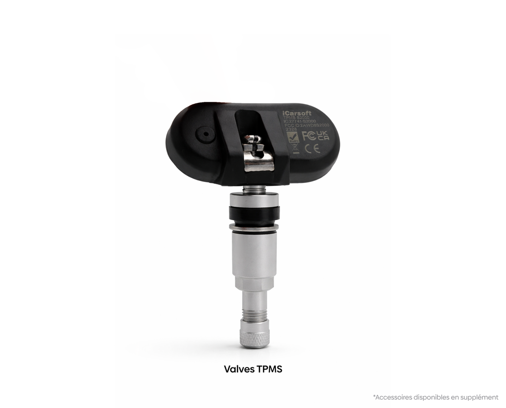 Capteur de pression de pneu valve TPMS iCarsoft S2000 avec tige de valve metallique