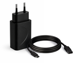 Chargeur secteur noir avec son câble USB type C compatible avec les valises iCarsoft