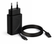 Chargeur secteur noir avec son câble USB type C compatible avec les valises iCarsoft