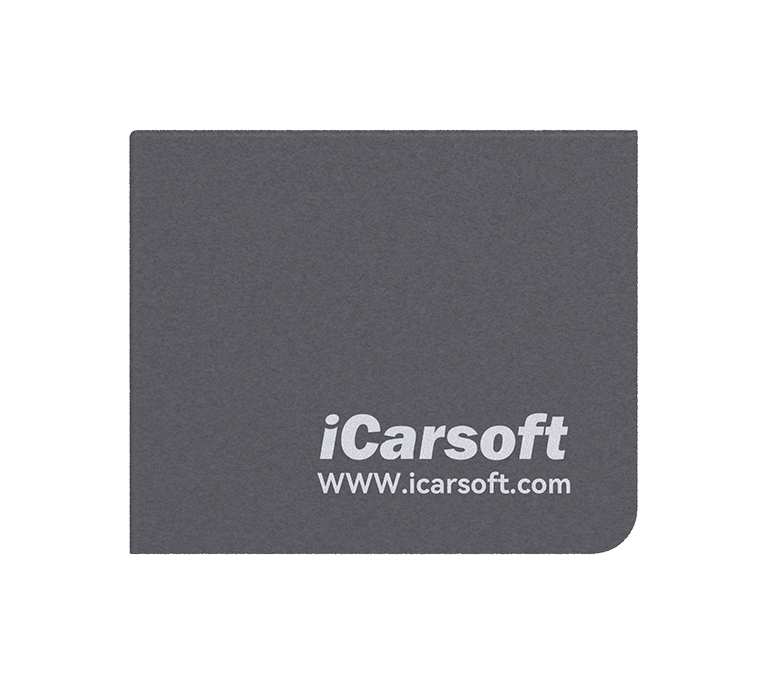Chiffon de nettoyage microfibre gris authentique avec logo iCarsoft pour ecran de diagnostic
