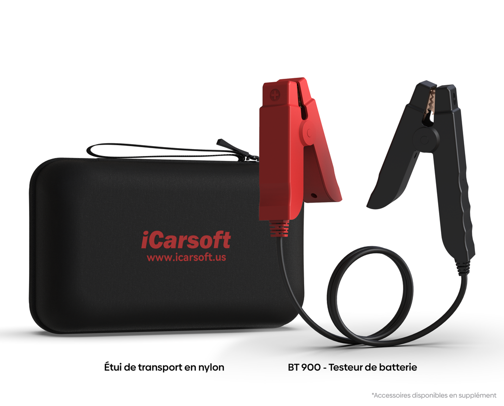 Accessoires optionnels iCarsoft CR Eagle avec étui de transport et testeur de batterie BT 900