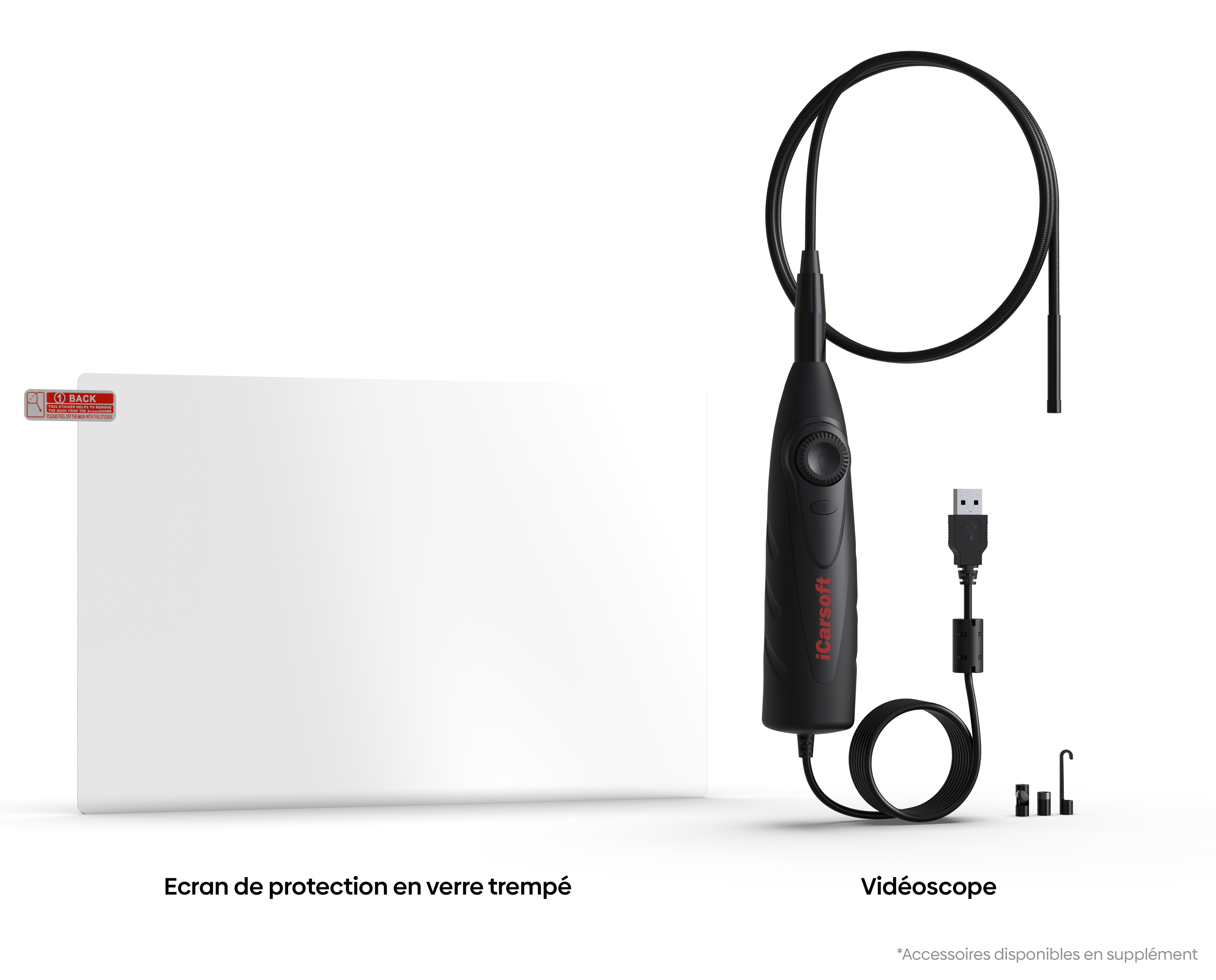 Accessoires optionnels pour valise CR Max BT avec ecran en verre trempe et videoscope