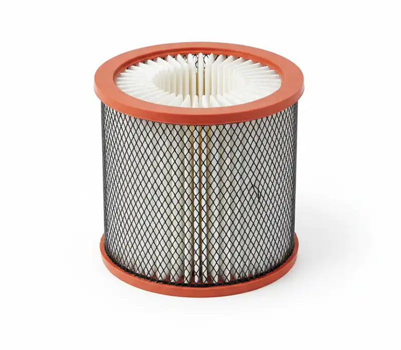 Filtre à air cylindrique de voiture avec joint d étanchéité orange et grille métallique