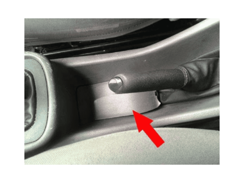 Emplacement du levier de frein a main sur Opel Zafira B et Chevrolet pour diagnostic