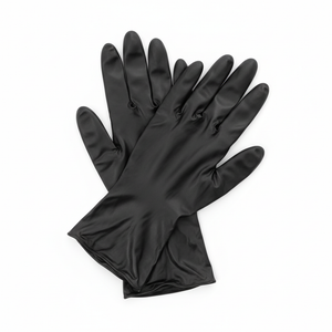 Paire de gants en latex noirs pour l'entretien et le diagnostic mécanique