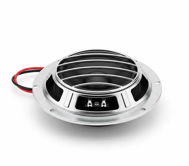Haut-parleur de voiture circulaire en métal avec grille de protection chromée