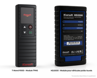 Modules accessoires iCarsoft T-Wand 9000 TPMS et HD2000 pour véhicule poids lourd
