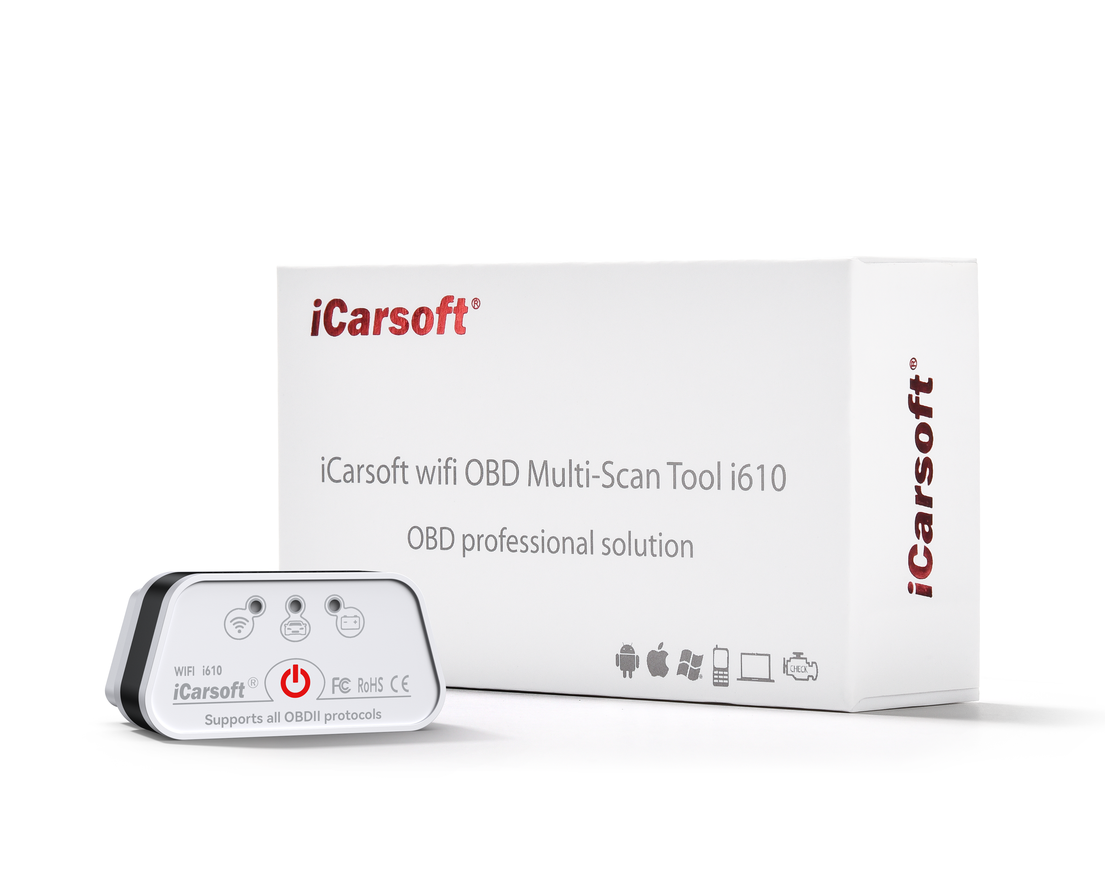 Adaptateur de diagnostic wifi iCarsoft i610 avec sa boite d emballage blanche