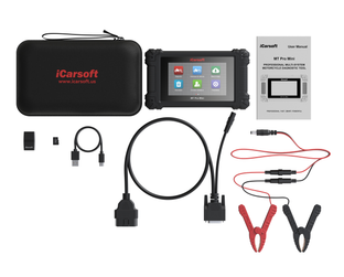 Pack complet de la valise de diagnostic moto iCarsoft MT Pro Mini avec ses câbles et sa sacoche
