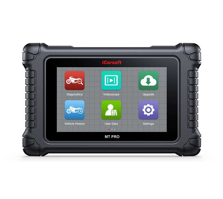 Tablette de diagnostic iCarsoft MT Pro pour motos avec menu tactile sur écran