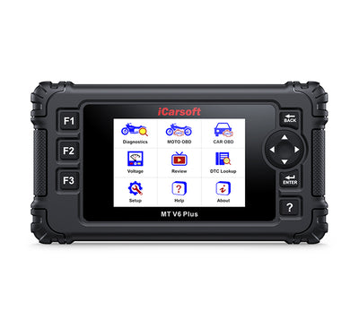 Valise de diagnostic multimarque iCarsoft MT V6 Plus pour motos avec son ecran de menu