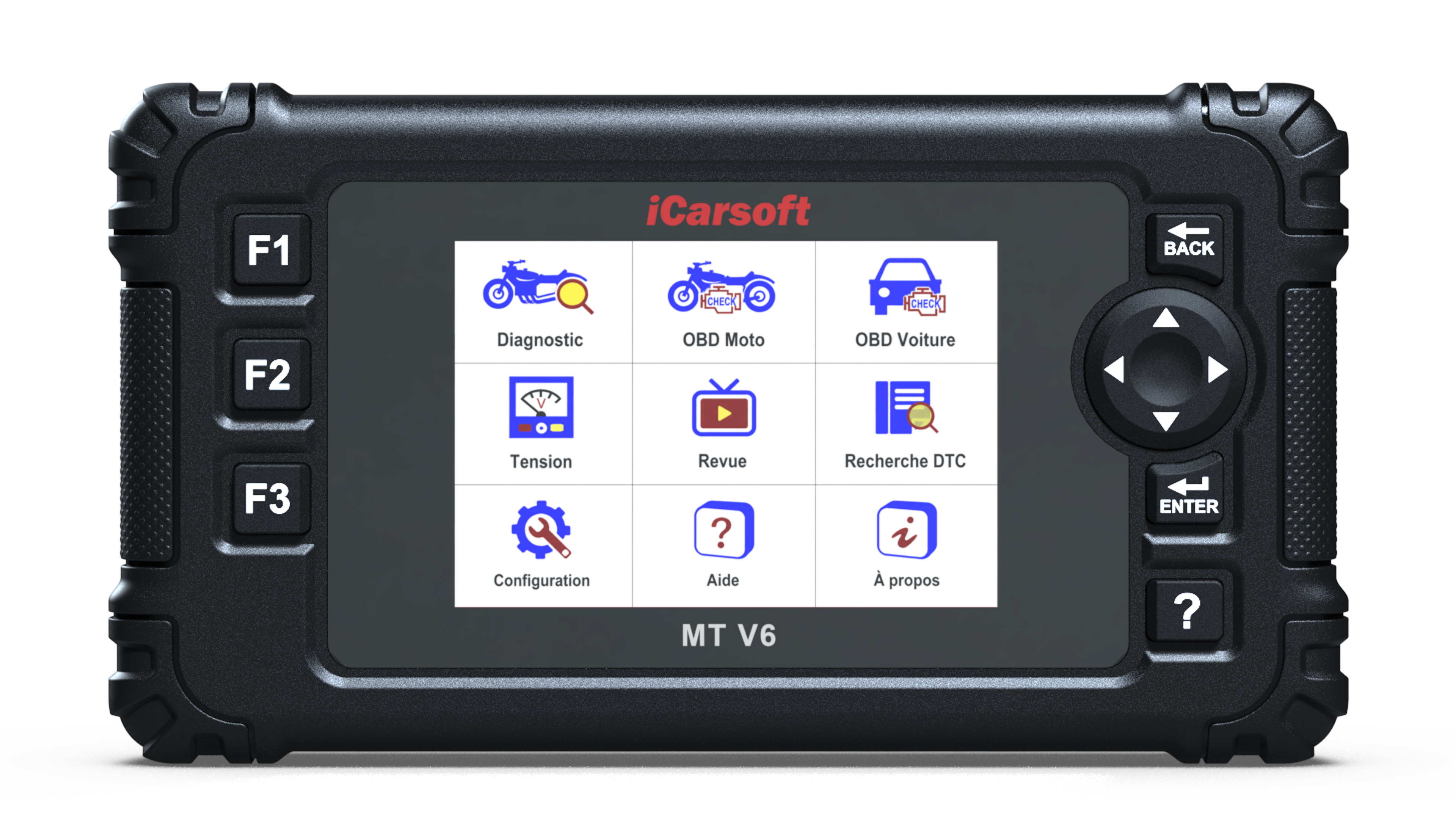 Boîtier de diagnostic moto iCarsoft MT V6 avec interface tactile en français