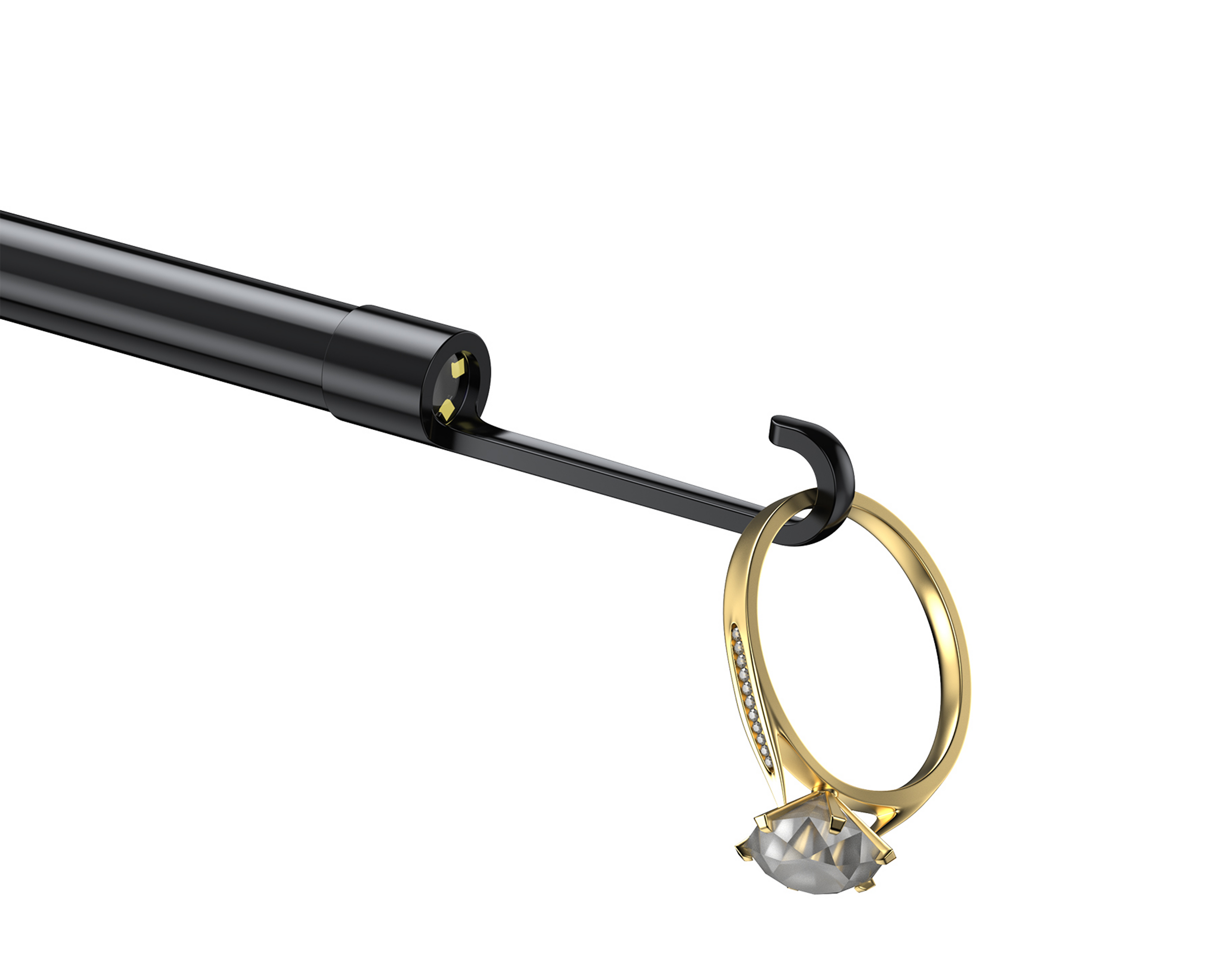 Sonde de videoscope iCarsoft VDSP2000 crochetant une bague en or pour demonstration de recuperation d objet perdu