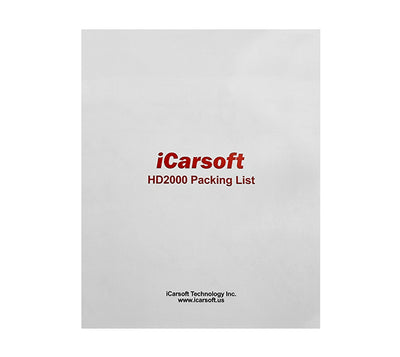 Notice et liste de colisage papier pour la valise diagnostic camion iCarsoft HD2000