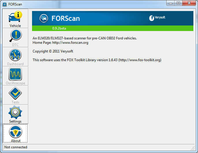 Interface du logiciel de diagnostic automobile ForScan pour véhicules Ford