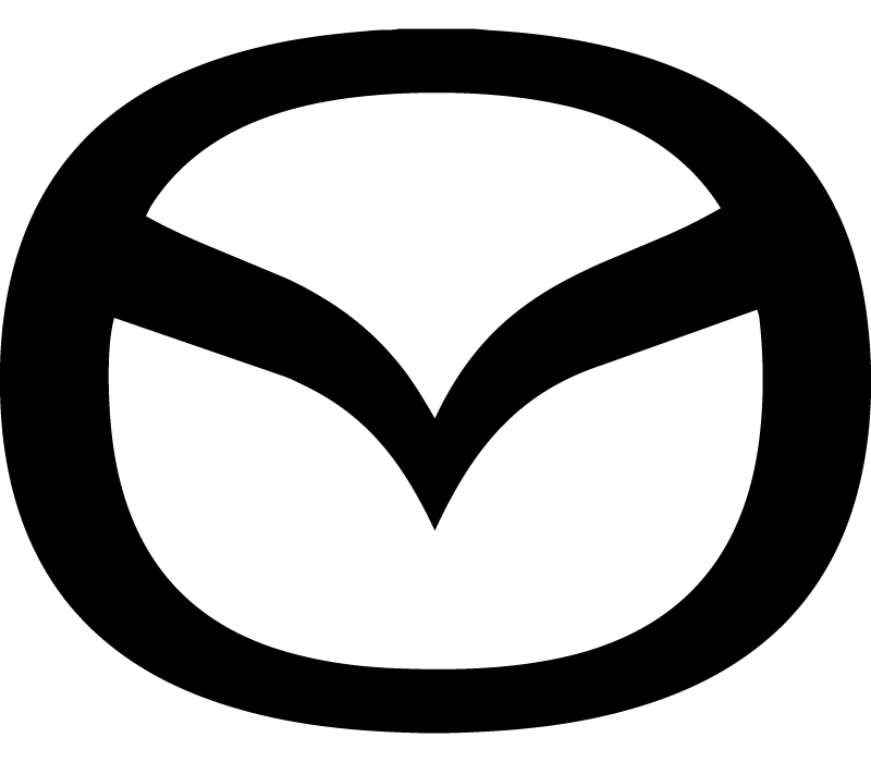 Logo officiel de la marque automobile Mazda en noir pour diagnostic auto