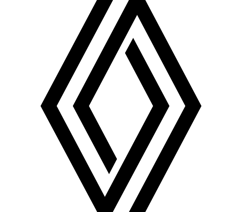 Logo officiel de la marque automobile Renault en noir sur fond blanc