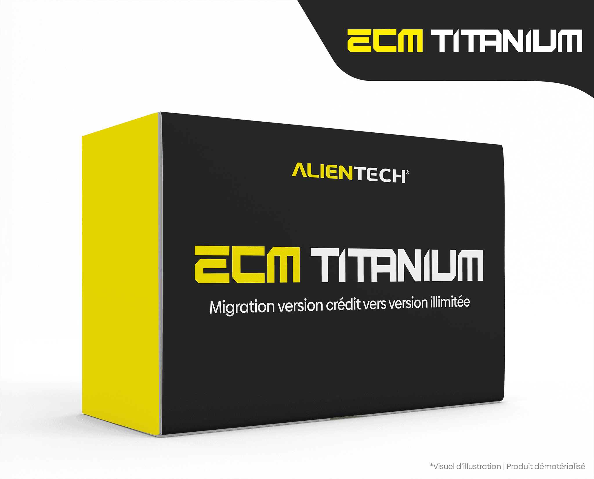 Boite du logiciel de reprogrammation moteur ECM Titanium version credit vers illimite