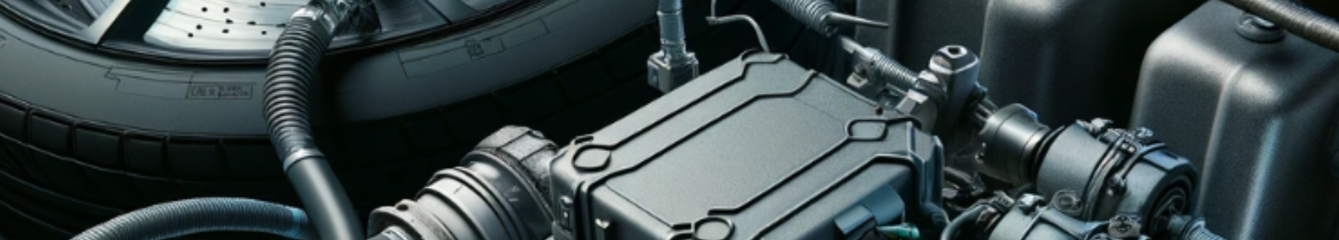 Gros plan sur un moteur de voiture moderne et ses capteurs électroniques pour le diagnostic