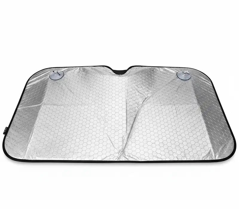 Pare-soleil de voiture réfléchissant argenté avec deux ventouses de fixation