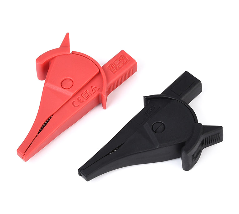 Paire de pinces crocodile rouge et noire pour oscilloscope de diagnostic automobile iCarsoft