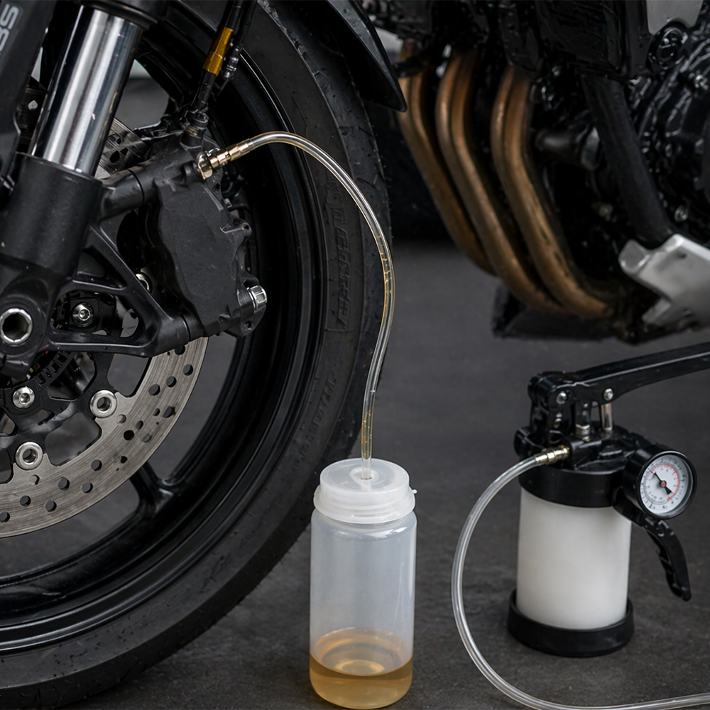 Purge du liquide de frein sur une moto équipée de l'ABS avec un purgeur à dépression