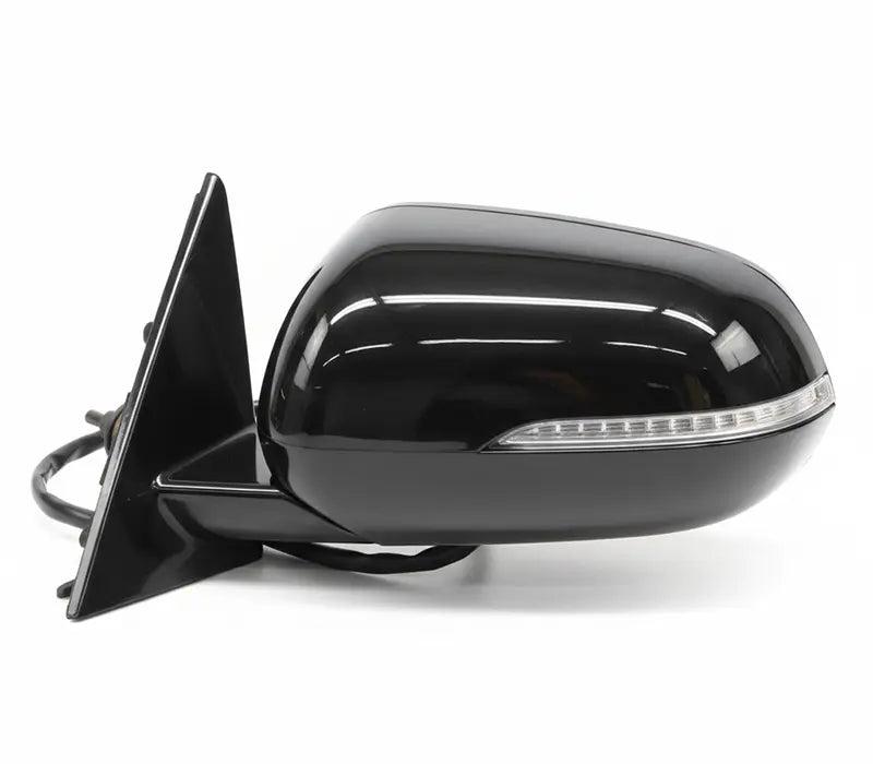 Rétroviseur extérieur noir brillant équipé d un clignotant LED intégré pour voiture