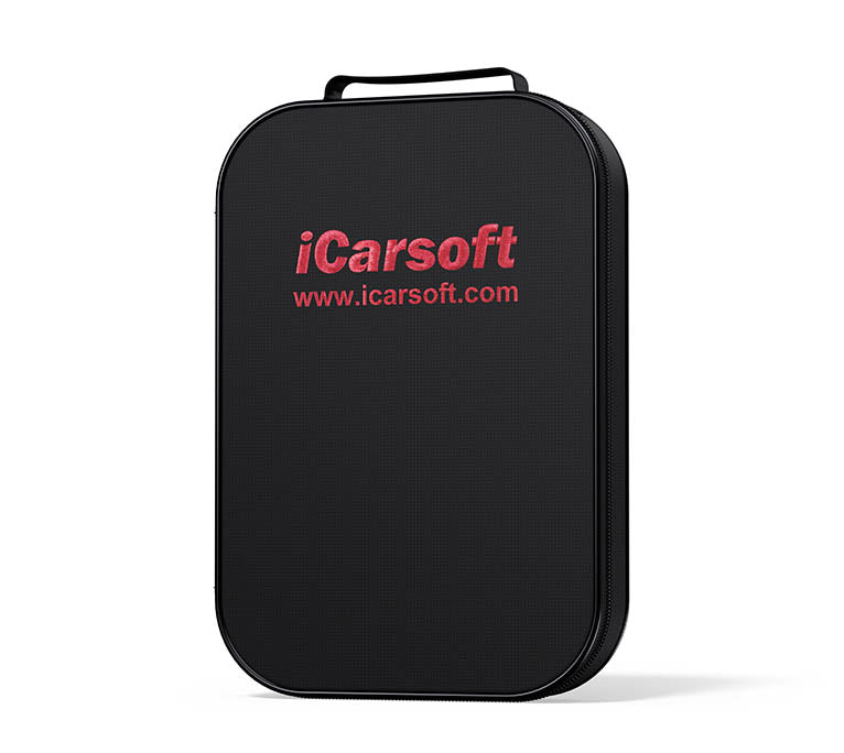 Sac de rangement noir avec logo rouge pour valise de diagnostic iCarsoft
