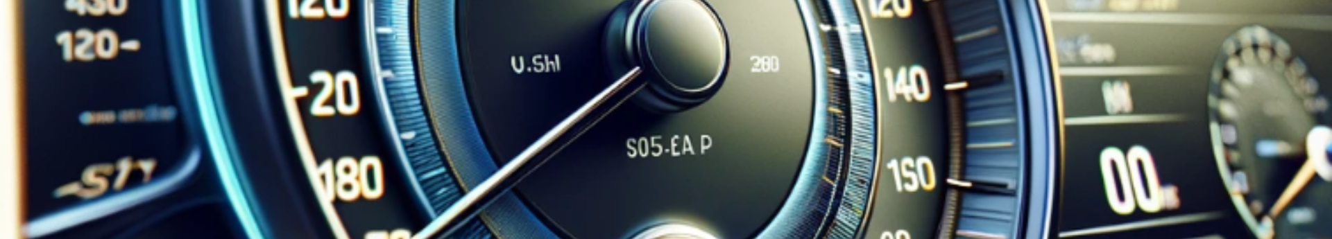 Gros plan sur un compteur de vitesse lumineux sur le tableau de bord d une voiture moderne