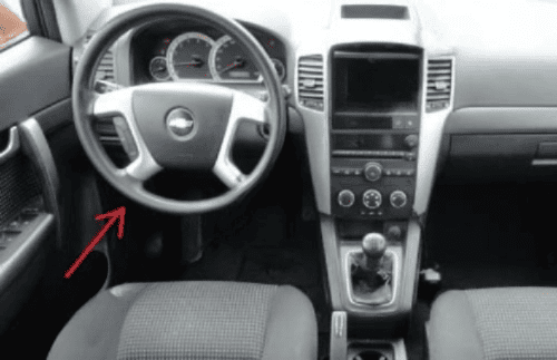 Tableau de bord et habitacle de Chevrolet Captiva pour diagnostic OBD2 iCarsoft