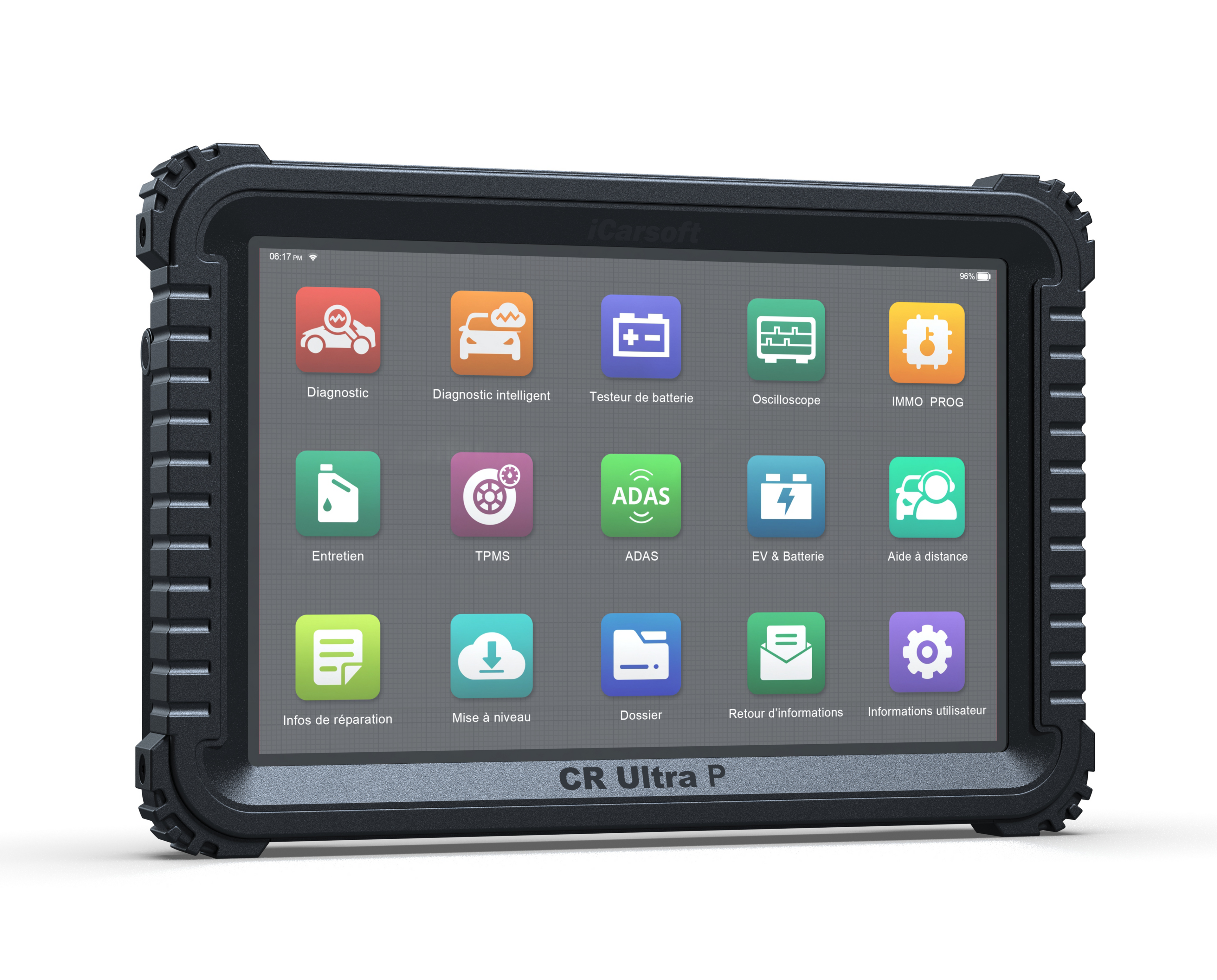 Tablette tactile de la valise de diagnostic multimarque iCarsoft CR Ultra P en français